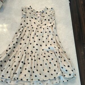 Off white and dark polka dot dress